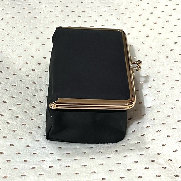 Vintage Elizabeth Arden Co. Black and Red Fold Clutch with Mirror - Picture 3 of 9